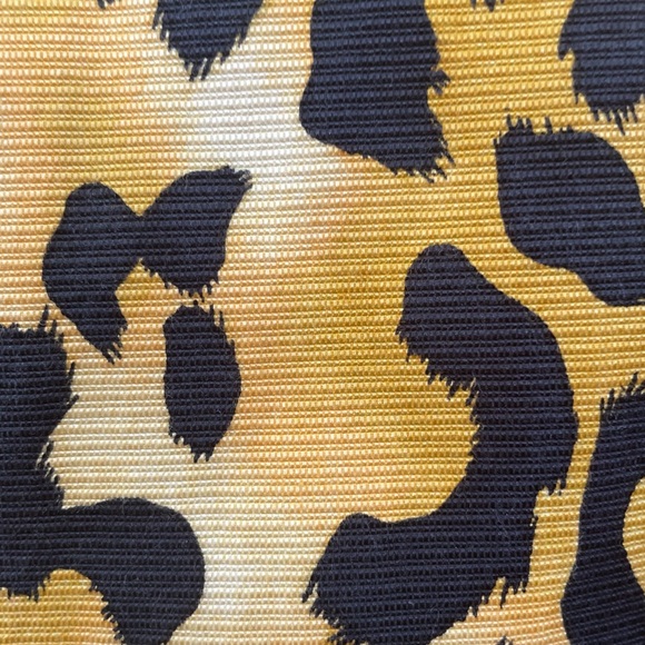 St. John Skirt Leopard Print Pleated Drop Waist Orange Black Cotton Silk Midi - Picture 11 of 16